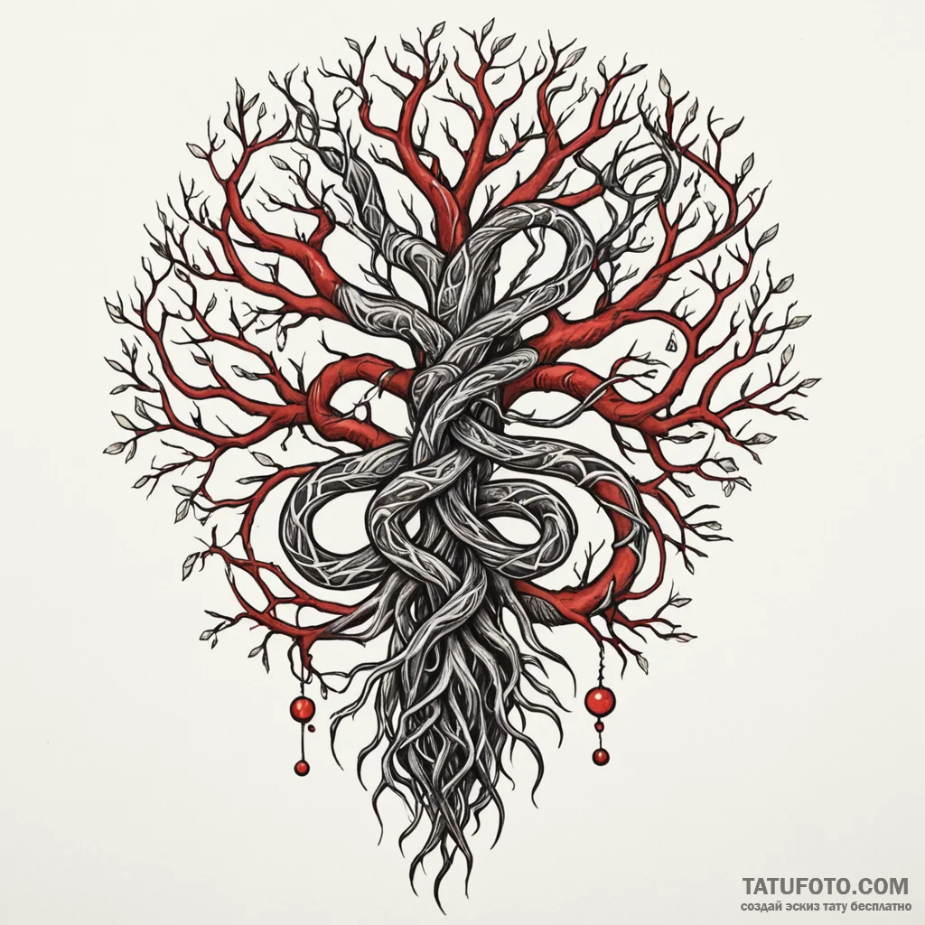 Opal belt coiling through roots, tattoo flash... - эскиз тату (№1750656058_1, 23.06.2025 05:20) — Tatufoto.com