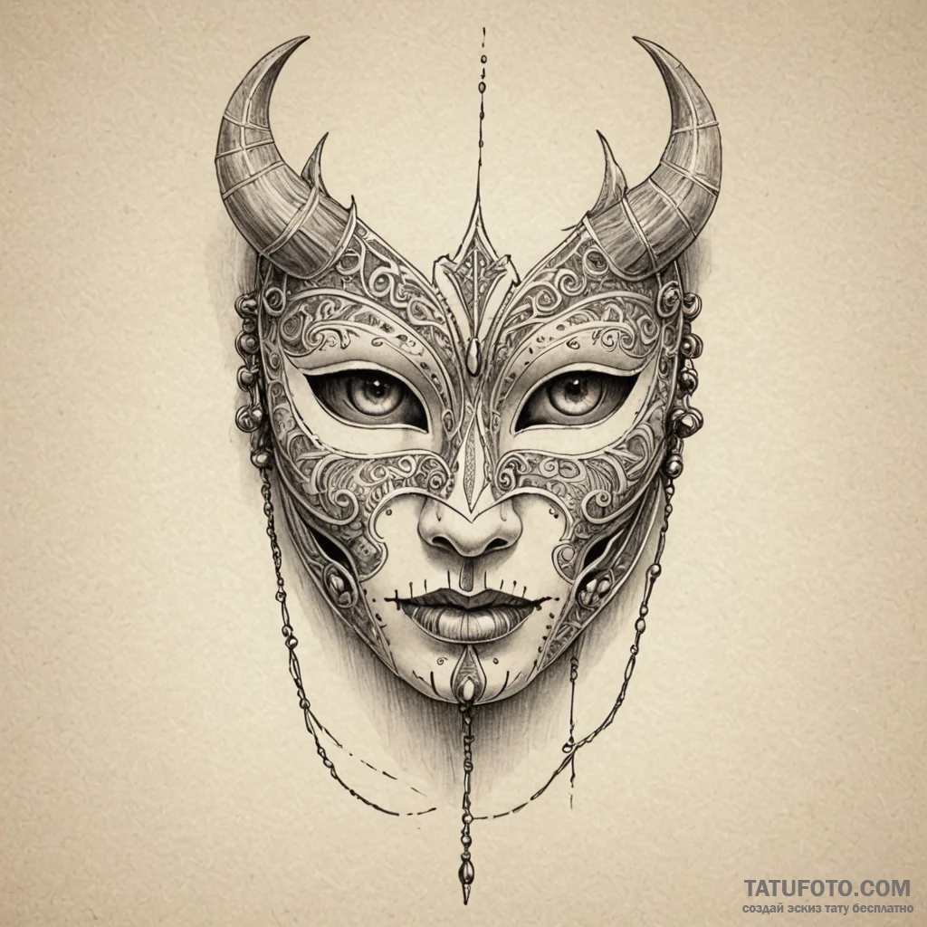 Bone mask stitched with wire, artistic tattoo... - эскиз тату (№1750656147_0, 23.06.2025 05:22) — Tatufoto.com