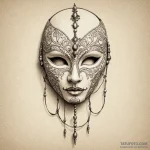 Bone mask stitched with wire, artistic tattoo… — эскиз тату (№1750656147_1, 23.06.2025 05:22) — Tatufoto.com