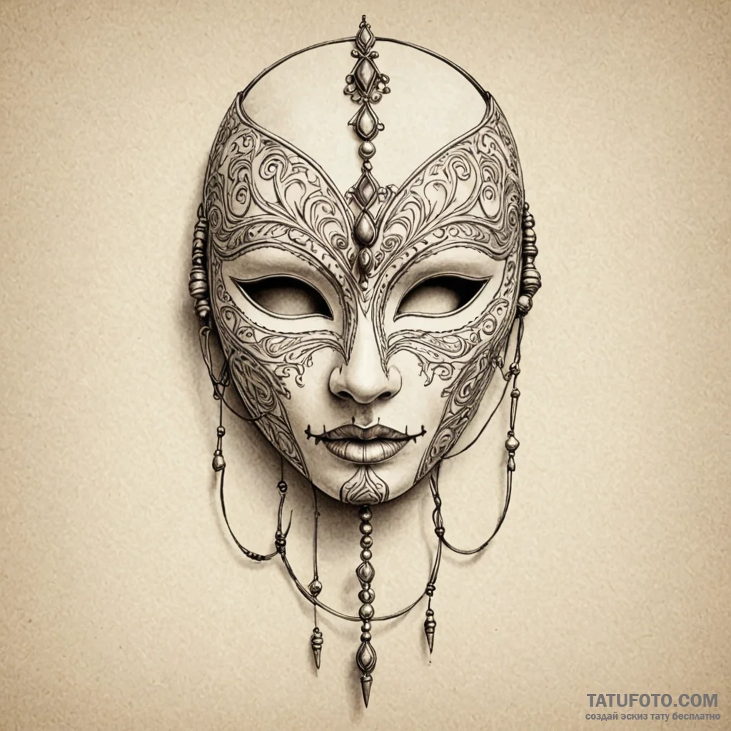 Bone mask stitched with wire, artistic tattoo... - эскиз тату (№1750656147_1, 23.06.2025 05:22) — Tatufoto.com