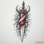 Horned dagger through spectral storm, tattoo… — эскиз тату (№1750656247_0, 23.06.2025 05:24) — Tatufoto.com