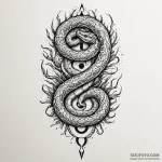Totem serpent coiling through roots, artistic… — эскиз тату (№1750656336_0, 23.06.2025 05:25) — Tatufoto.com