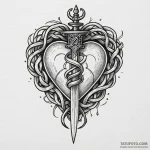 Knotwork dagger through heart, tattoo sketch… — эскиз тату (№1750656986_0, 23.06.2025 05:36) — Tatufoto.com