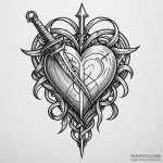 Knotwork dagger through heart, tattoo sketch… — эскиз тату (№1750656986_1, 23.06.2025 05:36) — Tatufoto.com