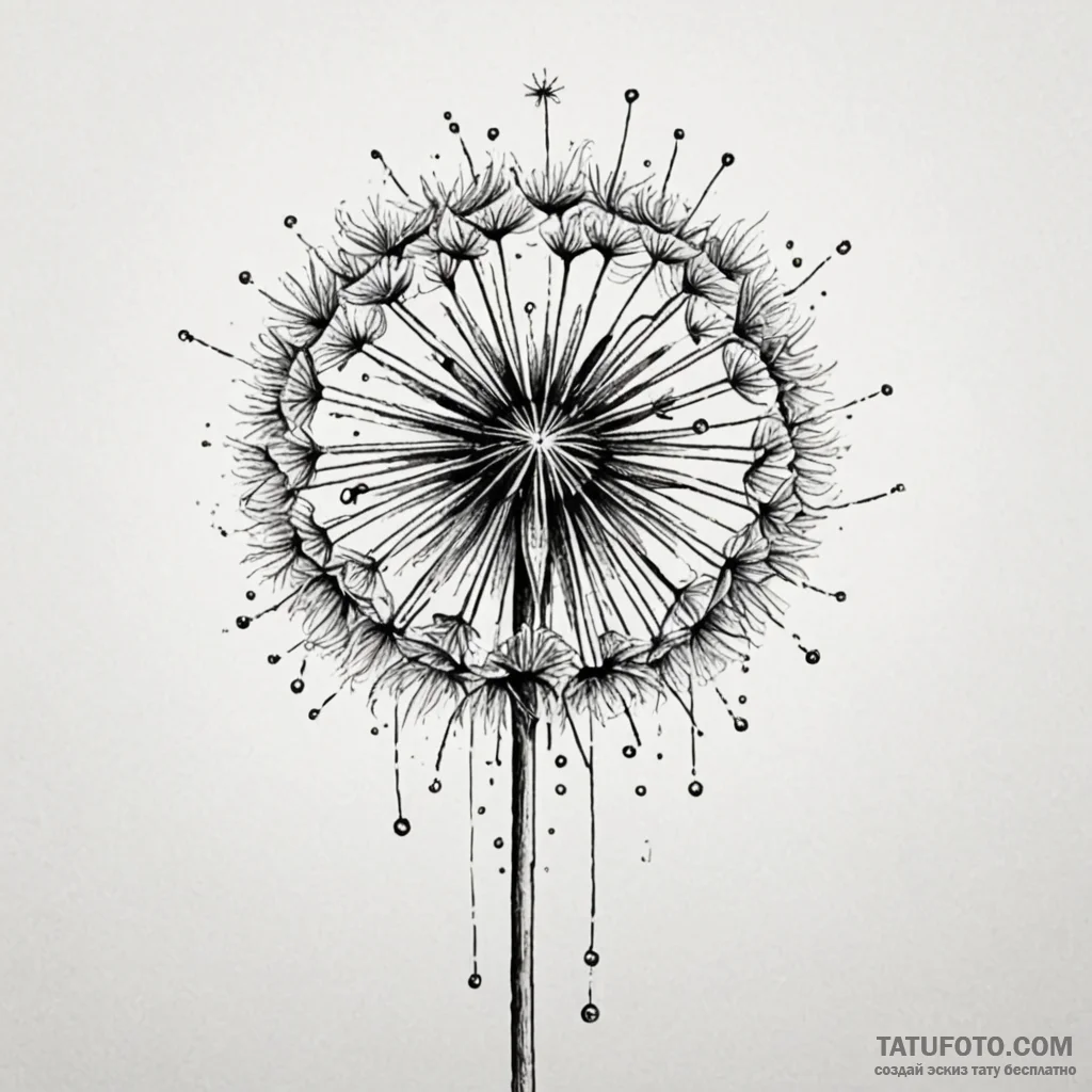 A dandelion clock (is there, but can be a clo... - эскиз тату (№1750657889_0, 23.06.2025 05:51) — Tatufoto.com