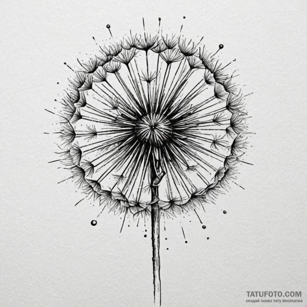 A dandelion clock (is there, but can be a clo... - эскиз тату (№1750657889_1, 23.06.2025 05:51) — Tatufoto.com