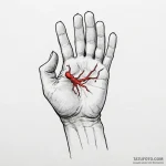 Man’s hand holding a child’s hand, tattoo ske… — эскиз тату (№1750657978_0, 23.06.2025 05:52) — Tatufoto.com