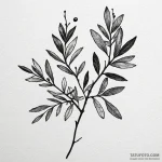Olive branch, concept art for tattoo, on a cl… — эскиз тату (№1750658163_1, 23.06.2025 05:56) — Tatufoto.com