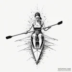 Rowing shell, sleek and fast, moving in uniso… — эскиз тату (№1750658791_1, 23.06.2025 06:06) — Tatufoto.com