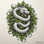 Ice serpent crowned with ivy, tattoo sketch d… — эскиз тату (№1750658884_0, 23.06.2025 06:08) — Tatufoto.com