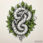 Ice serpent crowned with ivy, tattoo sketch d… — эскиз тату (№1750658884_1, 23.06.2025 06:08) — Tatufoto.com