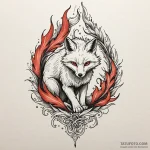 Fox with nine tails, each tipped with a diffe… — эскиз тату (№1750661467_0, 23.06.2025 06:51) — Tatufoto.com