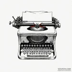 Typewriter, tattoo sketch design, black and r… — эскиз тату (№1750661557_0, 23.06.2025 06:52) — Tatufoto.com