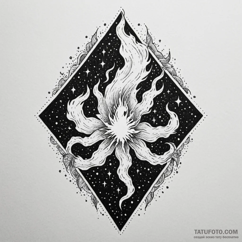 Nebula flame devouring starlight, artistic ta... - эскиз тату (№1750661644_0, 23.06.2025 06:54) — Tatufoto.com