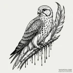 Kestrel with metallic feathers, concept art f… — эскиз тату (№1750662354_1, 23.06.2025 07:05) — Tatufoto.com