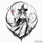 An ageless sorceress casting a powerful spell… — эскиз тату (№1750662541_1, 23.06.2025 07:09) — Tatufoto.com