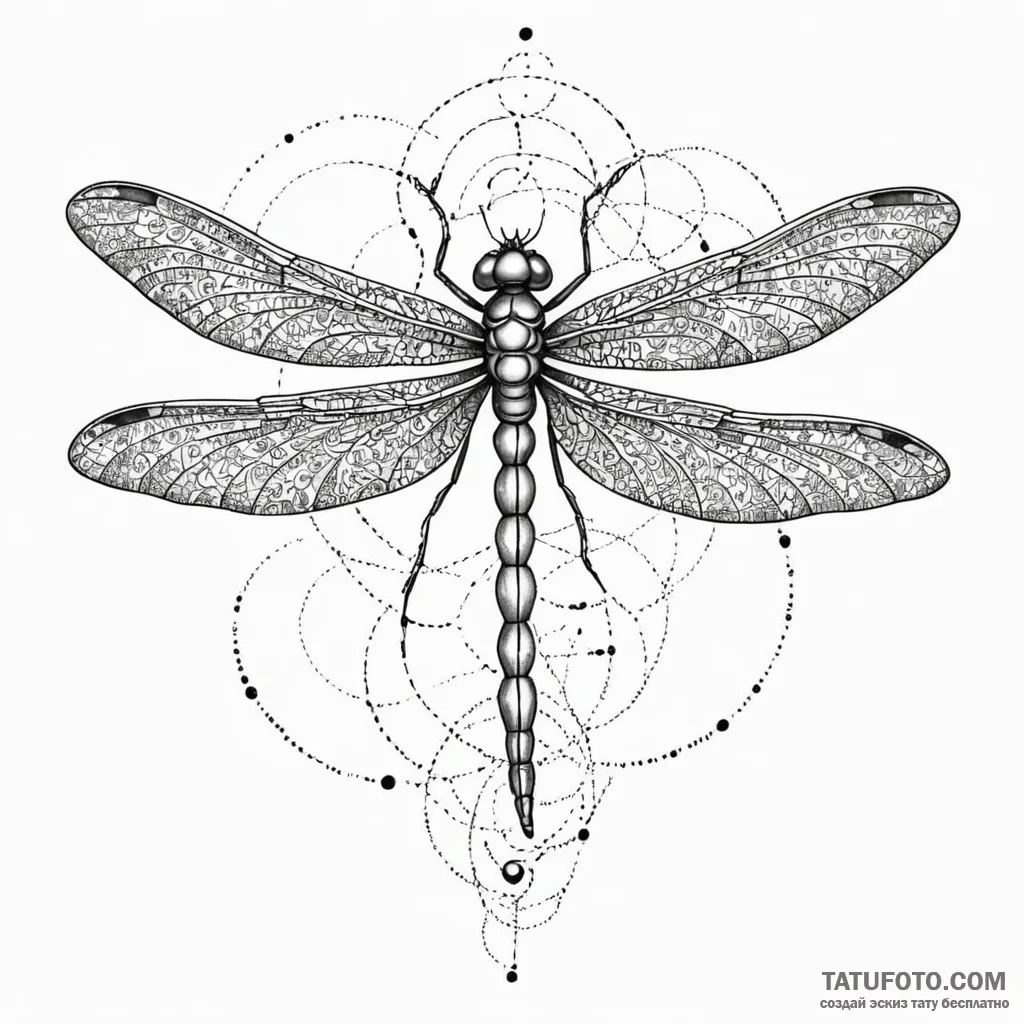 Dragonfly, tattoo line art, on a clean white... - эскиз тату (№1750662630_0, 23.06.2025 07:10) — Tatufoto.com
