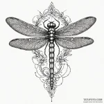 Dragonfly, tattoo line art, on a clean white… — эскиз тату (№1750662630_1, 23.06.2025 07:10) — Tatufoto.com