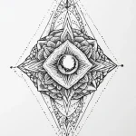 Zircon relic glowing in darkness, tattoo draw… — эскиз тату (№1750668683_1, 23.06.2025 08:51) — Tatufoto.com