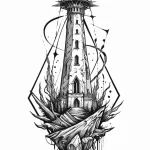 Steel spear beneath shattered spire, tattoo d… — эскиз тату (№1750668849_1, 23.06.2025 08:54) — Tatufoto.com