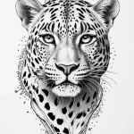 Leopard with spots that form a map, artistic… — эскиз тату (№1750669614_0, 23.06.2025 09:06) — Tatufoto.com