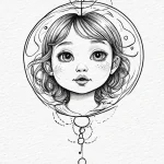 A whimsical bubble from a child’s mouth, inno… — эскиз тату (№1750669865_0, 23.06.2025 09:11) — Tatufoto.com