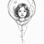 A whimsical bubble from a child’s mouth, inno… — эскиз тату (№1750669865_1, 23.06.2025 09:11) — Tatufoto.com