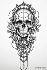 Orcish totem wrapped in chains, concept art f... - эскиз тату (№1750670293_0, 23.06.2025 09:18) — Tatufoto.com