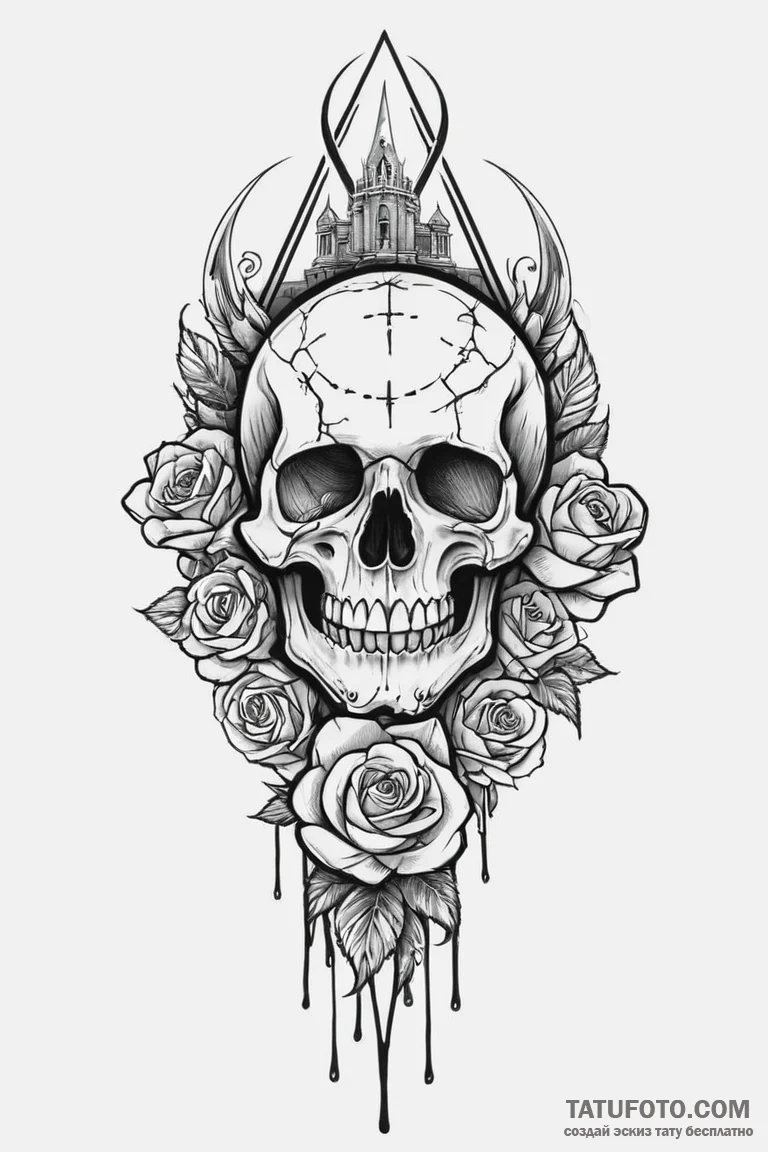 Quartz helm beneath shattered spire, tattoo f... - эскиз тату (№1750670632_1, 23.06.2025 09:23) — Tatufoto.com