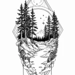 Astral gate opening in forest, tattoo drawing… — эскиз тату (№1750671414_0, 23.06.2025 09:36) — Tatufoto.com