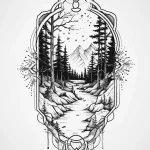 Astral gate opening in forest, tattoo drawing… — эскиз тату (№1750671414_1, 23.06.2025 09:36) — Tatufoto.com