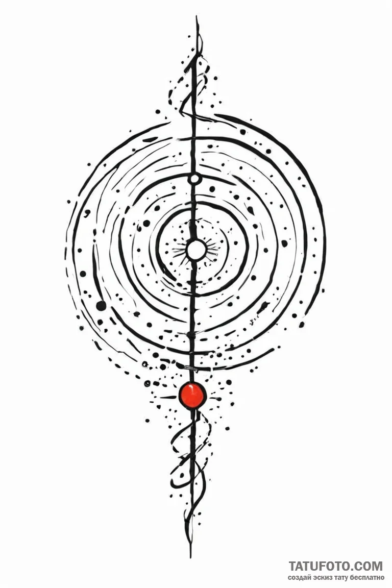Meteor trail spiraling through stars, tattoo... - эскиз тату (№1750671500_1, 23.06.2025 09:38) — Tatufoto.com