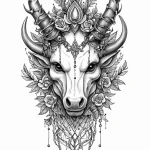 Horned blade crowned in thorns, tattoo flash… — эскиз тату (№1750672432_0, 23.06.2025 09:53) — Tatufoto.com