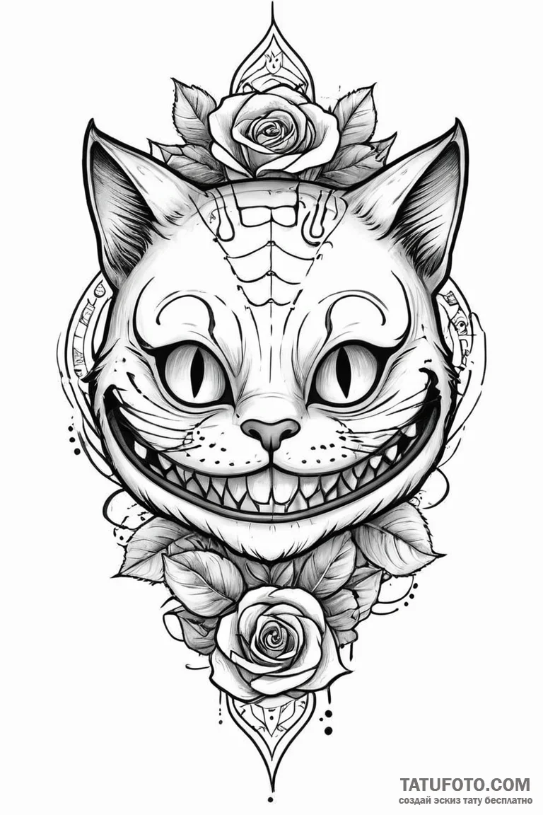 The cheshire cat's grin (is there, but can be... - эскиз тату (№1750672591_1, 23.06.2025 09:56) — Tatufoto.com