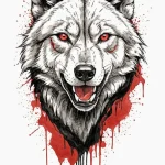 Apex predator wolf with bloodied fur, ink ill… — эскиз тату (№1750673375_1, 23.06.2025 10:09) — Tatufoto.com