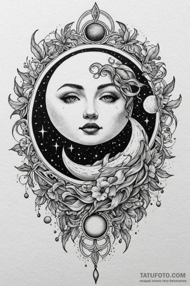 Zenith of a solar eclipse, tattoo sketch desi... - эскиз тату (№1750673467_1, 23.06.2025 10:11) — Tatufoto.com