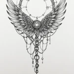 Eclipse wings wrapped in chains, concept art… — эскиз тату (№1750674277_0, 23.06.2025 10:24) — Tatufoto.com