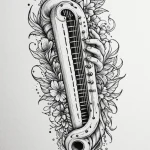 Pan flute cracked and bleeding notes, tattoo… — эскиз тату (№1750674377_1, 23.06.2025 10:26) — Tatufoto.com