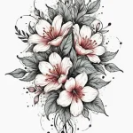 цветы — акварель, цветная приглушенная — эскиз тату (№1750674398_0, 23.06.2025 10:26) — Tatufoto.com