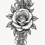 Dagger pierced through rose, tattoo flash she… — эскиз тату (№1750674902_0, 23.06.2025 10:35) — Tatufoto.com