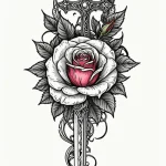 Dagger pierced through rose, tattoo flash she… — эскиз тату (№1750674902_1, 23.06.2025 10:35) — Tatufoto.com