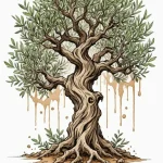 Olive tree, ancient and gnarled, symbolizing… — эскиз тату (№1750675071_1, 23.06.2025 10:37) — Tatufoto.com