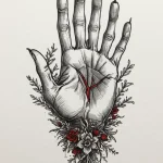 Bone hand rising from soil, tattoo flash shee… — эскиз тату (№1750677817_0, 23.06.2025 11:23) — Tatufoto.com