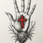 Bone hand rising from soil, tattoo flash shee… — эскиз тату (№1750677817_1, 23.06.2025 11:23) — Tatufoto.com