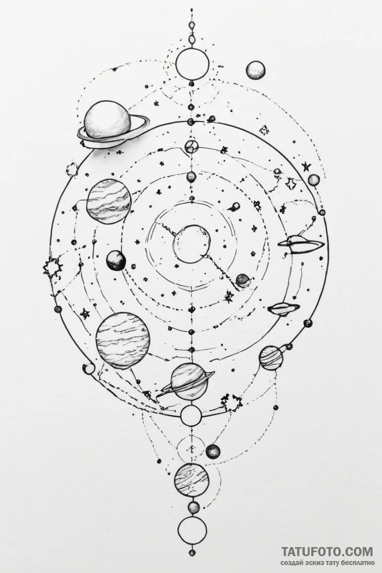 A dotwork tattoo of the galaxy map with key p... - эскиз тату (№1750678686_0, 23.06.2025 11:38) — Tatufoto.com