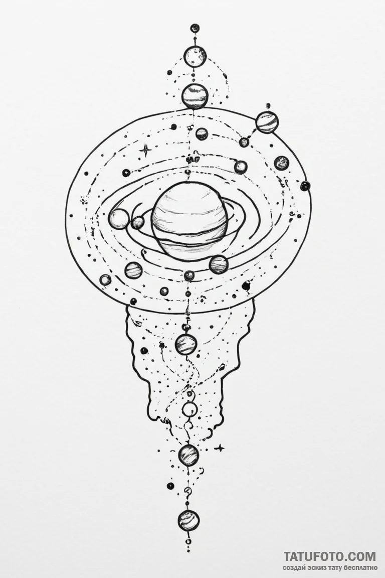 A dotwork tattoo of the galaxy map with key p... - эскиз тату (№1750678686_1, 23.06.2025 11:38) — Tatufoto.com