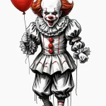 A trash polka tattoo of pennywise the dancing… — эскиз тату (№1750678781_0, 23.06.2025 11:39) — Tatufoto.com
