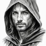 A graphic novel style portrait of aragorn as… — эскиз тату (№1750679545_0, 23.06.2025 11:52) — Tatufoto.com