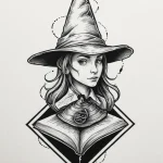A neo-traditional tattoo of the sorting hat. — эскиз тату (№1750679622_0, 23.06.2025 11:53) — Tatufoto.com