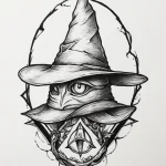 A neo-traditional tattoo of the sorting hat. — эскиз тату (№1750679622_1, 23.06.2025 11:53) — Tatufoto.com